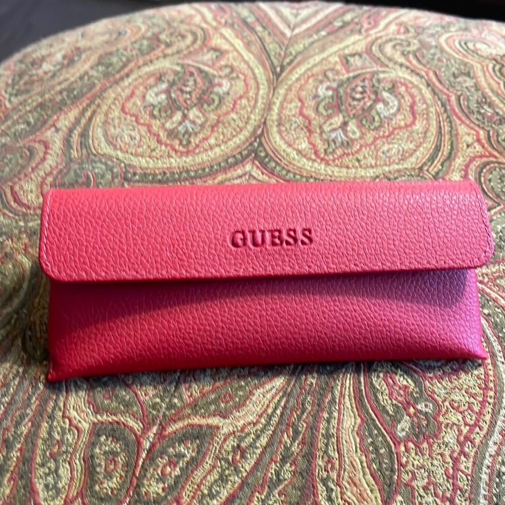 Guess red eyeglasses case
